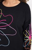 Pull avec fleurs brodées