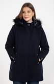Manteau mi-long à capuche