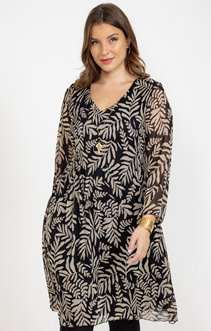 Robe plissée et imprimée