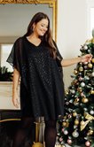 Robe fêtes forme poncho à sequins