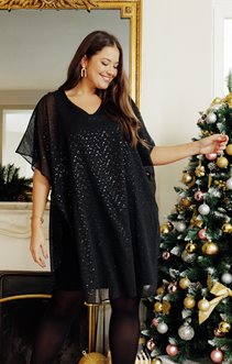 Robe fêtes forme poncho à sequins