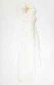 Foulard écru brodé à fleurs