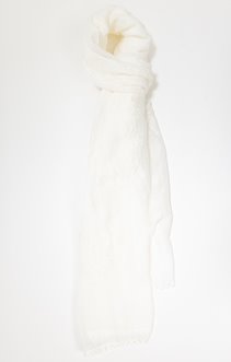 Foulard écru brodé à fleurs