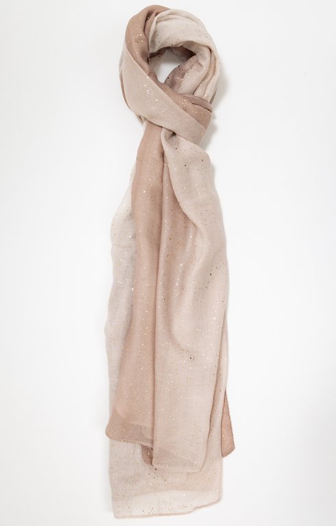 Foulard cérémonie taupe détails dorés