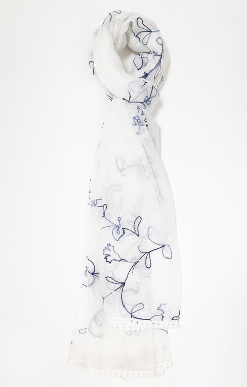 Etole ivoire fil tye and dye bleu