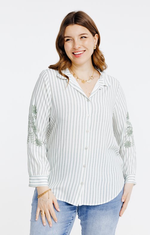 Chemise rayée imprimée