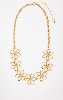 Ras-de-cou doré à fleurs