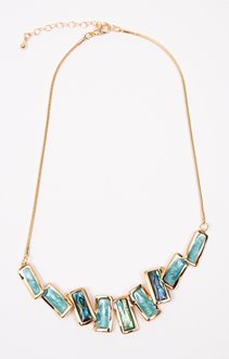 Ras-de-cou baguettes turquoise