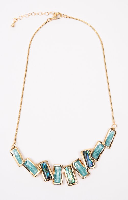 Ras-de-cou baguettes turquoise