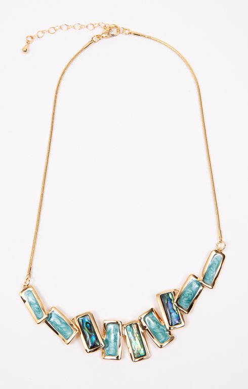 Ras-de-cou baguettes turquoise