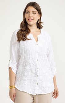 Chemise en gaze de coton brodée