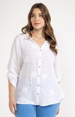 Chemise en lin brodée