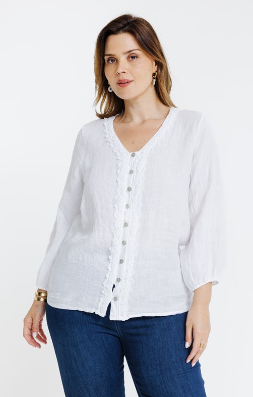 Chemise unie brodée