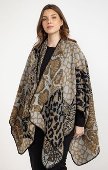 Poncho imprimé patch bête
