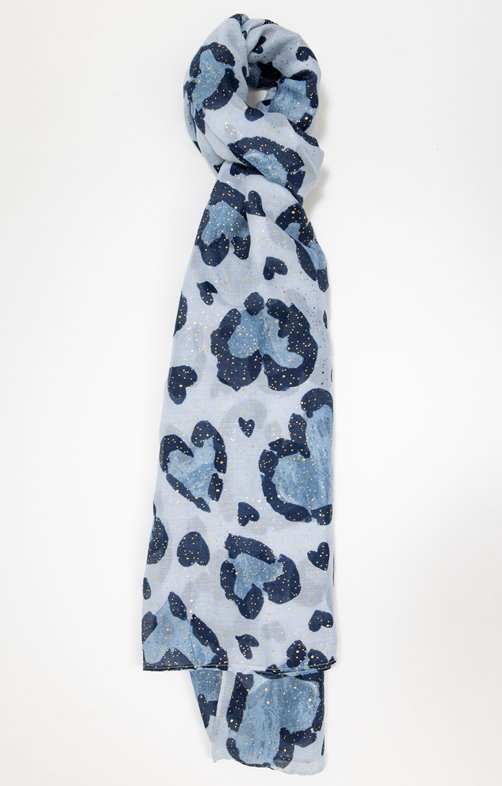 Foulard léopard coeur