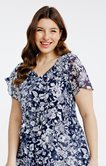 Robe plissée imprimée fleurs