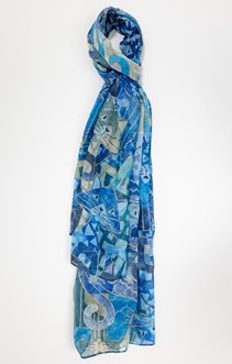 Foulard léger chats bleus