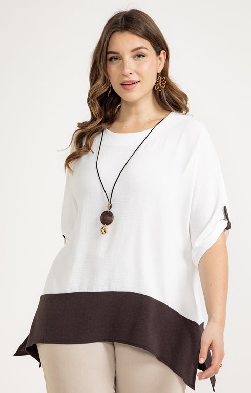 Tunique bicolore avec collier