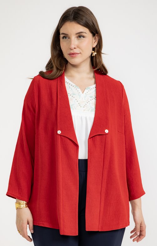 Veste ouverte avec boutons nacres