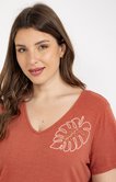 Tee-shirt avec broderies placées