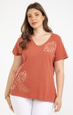 Tee-shirt avec broderies placées