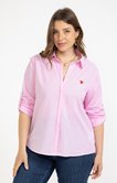 Chemise rayée avec patch coeur