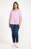 Chemise rayée avec patch coeur
