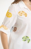 Chemise en coton brodée
