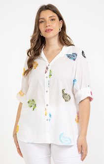 Chemise en coton brodée