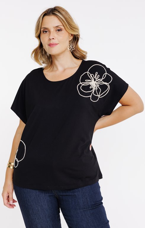 Tee-shirt avec fleurs en cornelly