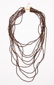 Sautoir perles marron