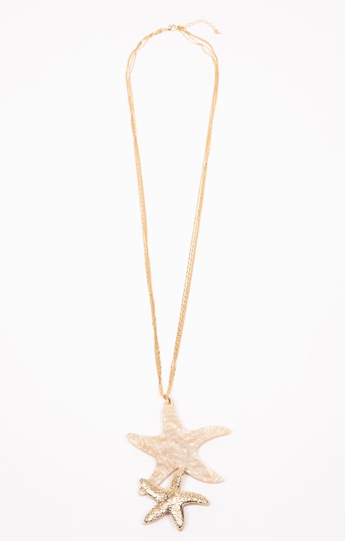 Sautoir étoile de mer avec 3 chaines