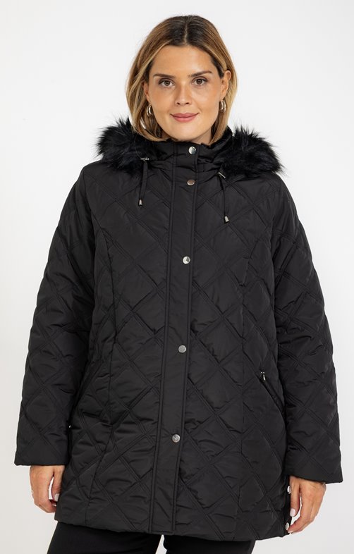 Parka mi-longue avec capuche à fourrure
