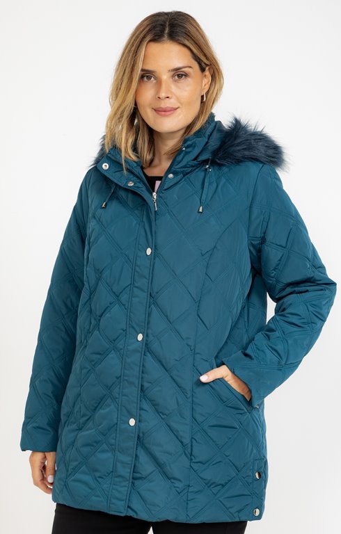 Parka mi-longue avec capuche à fourrure
