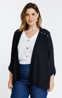 Veste unie avec boutons décoratifs