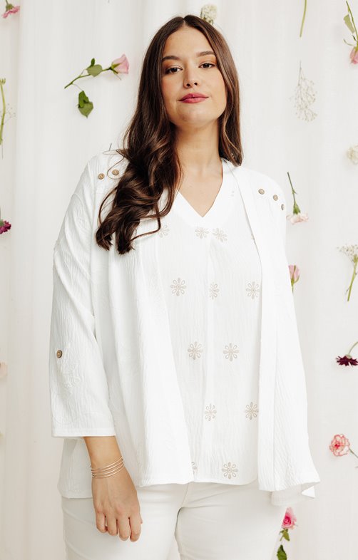 Veste ouverte brodée