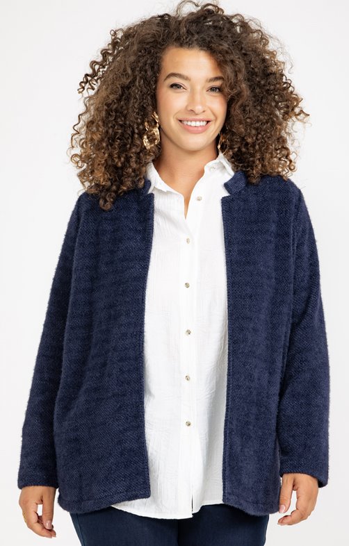 Cardigan ouvert avec col montant