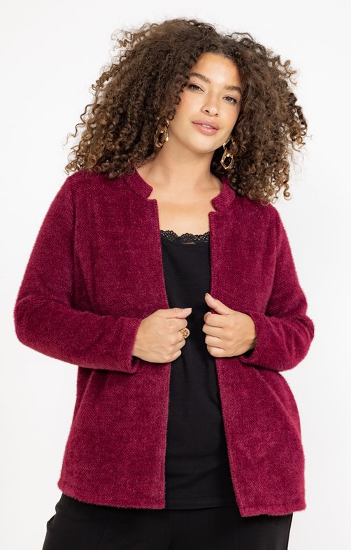 Cardigan ouvert avec col montant