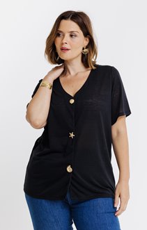 Tee-shirt avec boutons décoratifs
