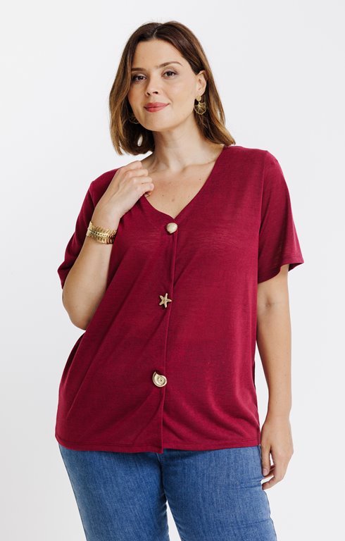 Tee-shirt avec boutons décoratifs