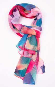 Foulard multicolore avec feuilles