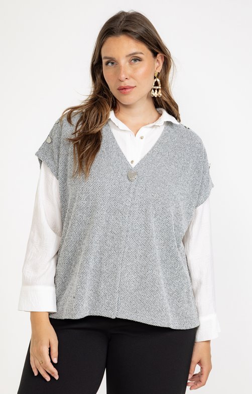 Gilet avec boutons fantaisie