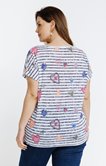 Tee-shirt rayé imprimé coeurs