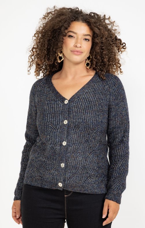 Cardigan avec fil métalisé