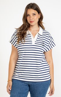 Tee-shirt rayé forme polo