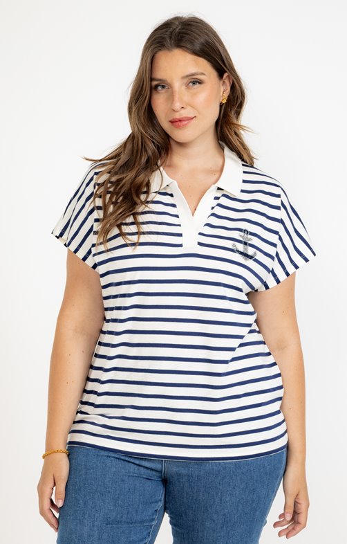 Tee-shirt rayé forme polo