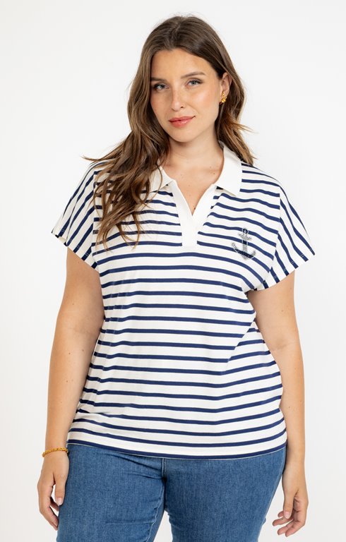 Tee-shirt rayé forme polo