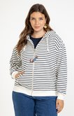 Sweat zippé rayé
