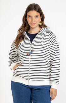 Sweat zippé rayé