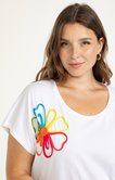 Tee-shirt avec cordes en fleurs